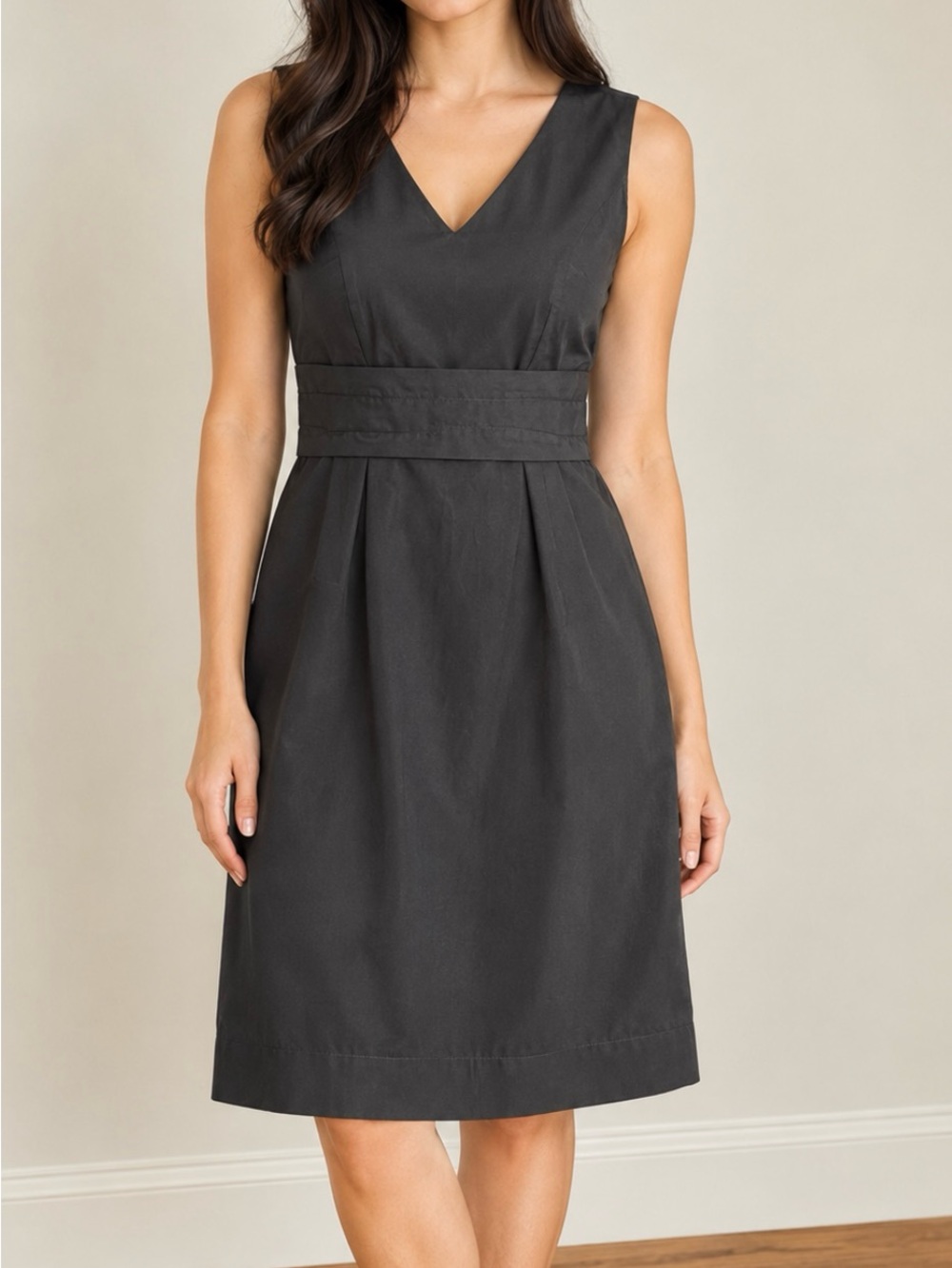 LOFT Sleeveless V-Neck Dark Grey Cocktail Dress